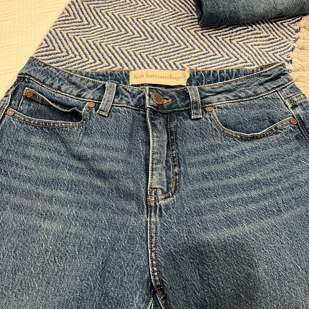 Sale NWOT Soft Surroundings 5 Pocket Ultimate Denim Girlfriend Straight jeans
